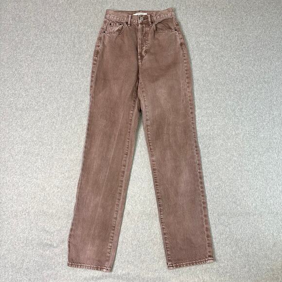 PacSun Jeans Light Brown Womens Size 22 Straight Leg Button Fly Denim Eco Dad - Picture 1 of 10